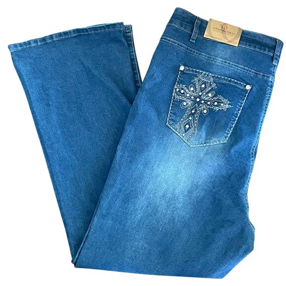 Our Republic for All High Rise Bootcut Jeans Size 22W Embellished Pockets - Picture 3 of 10